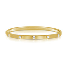 Load image into Gallery viewer, 14K Gold Baguette Diamond Bangle
