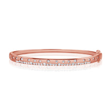 Load image into Gallery viewer, 14K Gold Confetti Collection Brushed Gold and Diamond Bangle

