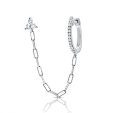Load image into Gallery viewer, 14K Gold Diamond Cluster and Huggie Earring (second hole)
