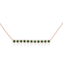 Load image into Gallery viewer, 14K Gold Diamond with Emerald Circles Necklace
