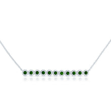 Load image into Gallery viewer, 14K Gold Diamond with Emerald Circles Necklace
