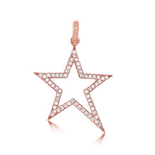 Load image into Gallery viewer, 14K Gold and Diamond Open Star Charm
