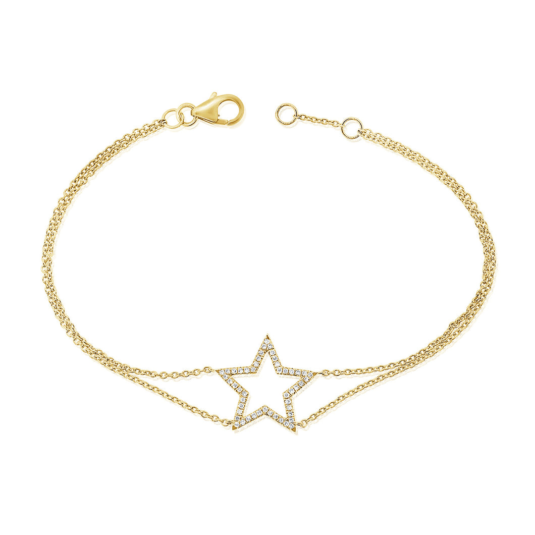 14K Gold Star Double Bracelet