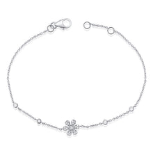 Load image into Gallery viewer, 14K Gold Diamond Flower Bezel Bracelet
