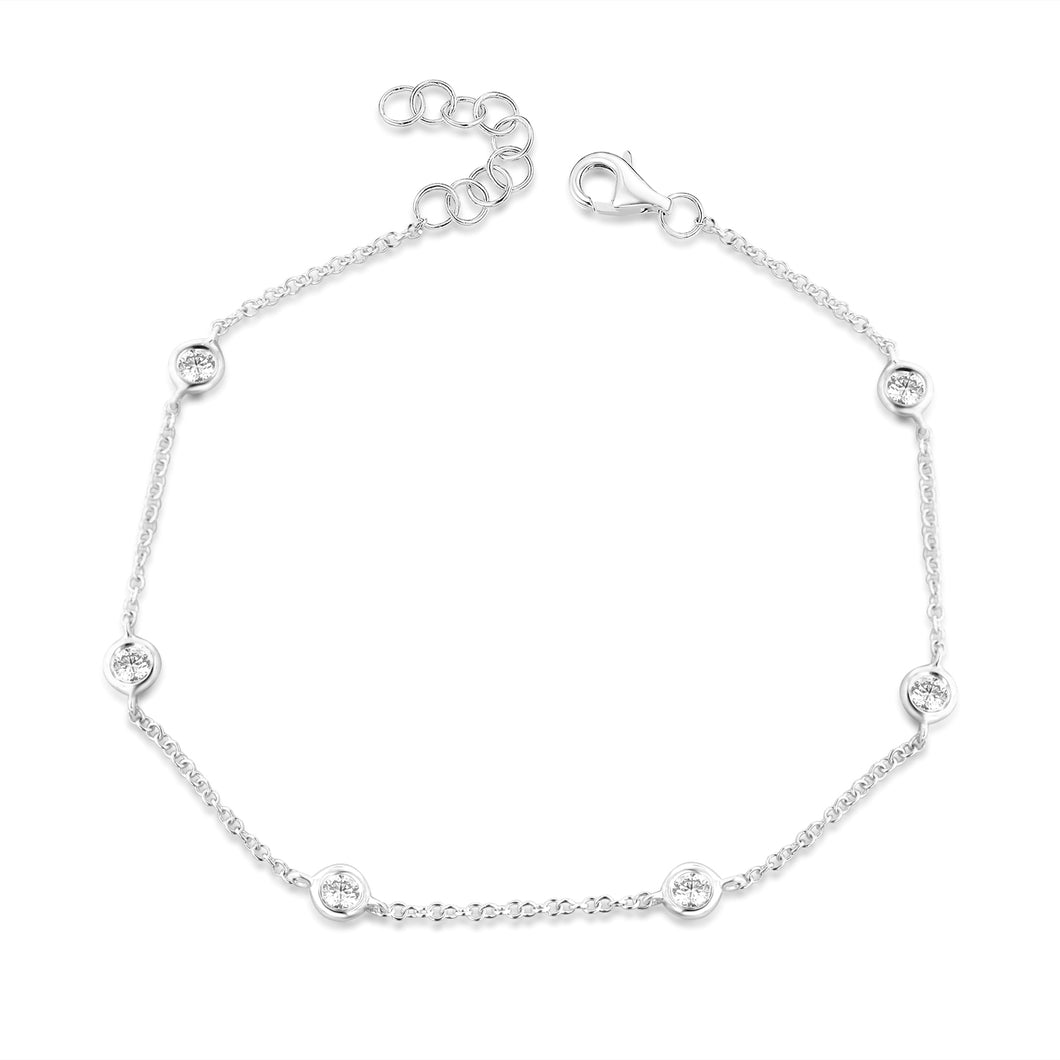 14K Gold Diamond Bezel Bracelet