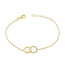 Load image into Gallery viewer, 14K Gold Circle Diamond Link Bracelet
