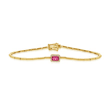 Load image into Gallery viewer, 14K Yellow Gold Flexible Pink Sapphire Bracelet
