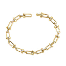 Load image into Gallery viewer, 14k Yellow Gold and Diamond Chain Bracelet
