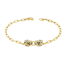 Load image into Gallery viewer, 14K Yellow Gold Panther Link Bracelet
