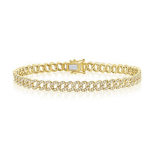Load image into Gallery viewer, 14K Gold Medium Diamond Cuban Link Bracelet
