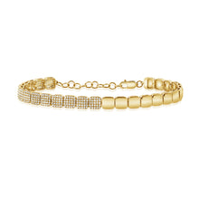 Load image into Gallery viewer, 14K Yellow Gold Cushion Half Diamond Bracelet
