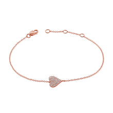 Load image into Gallery viewer, 14K Gold Sideways Diamond Heart Bracelet
