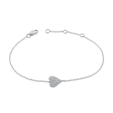 Load image into Gallery viewer, 14K Gold Sideways Diamond Heart Bracelet
