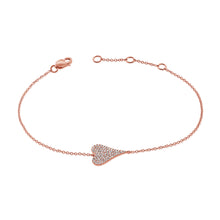 Load image into Gallery viewer, 14K Gold Diamond Medium Elongated Sideways Heart Bracelet
