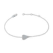 Load image into Gallery viewer, 14K Gold Diamond Medium Elongated Sideways Heart Bracelet
