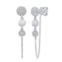 Load image into Gallery viewer, 14k Gold Diamond Circle Chain Earrings
