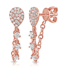 Load image into Gallery viewer, 14K Gold Diamond Chain Earrings
