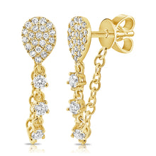 Load image into Gallery viewer, 14K Gold Diamond Chain Earrings

