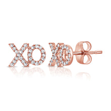 Load image into Gallery viewer, 14K Gold XO Diamond Stud
