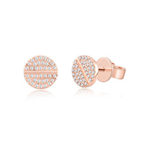 Load image into Gallery viewer, 14K Gold Diamond Circle Earrings
