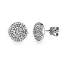 Load image into Gallery viewer, 14K Gold Diamond Medium Circle Stud Earrings
