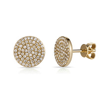 Load image into Gallery viewer, 14K Gold Diamond Medium Circle Stud Earrings
