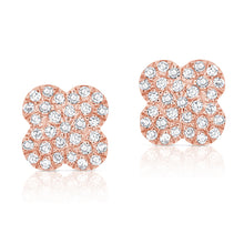 Load image into Gallery viewer, 14K Gold and Diamond Clover Studs
