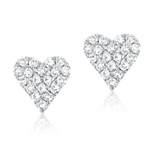 Load image into Gallery viewer, 14K Gold Diamond Mini Heart Studs (Second Hole Only)
