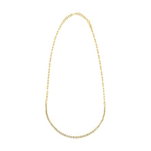Load image into Gallery viewer, 14K Gold Diamond Bezel Necklace with Paperclip Chain
