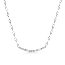 Load image into Gallery viewer, 14K Gold Diamond Curve and Paperclip Chain Necklace
