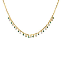 Load image into Gallery viewer, 14K Gold Diamond and Emerald Necklace
