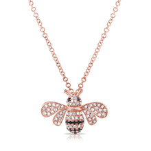 Load image into Gallery viewer, 14K Gold Diamond Bee Necklace
