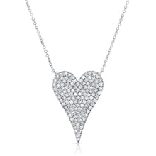 Load image into Gallery viewer, 14K Gold Diamond Large Elongated Heart Necklace
