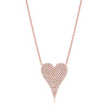Load image into Gallery viewer, 14K Gold Diamond Extra Large Elongated Heart Necklace
