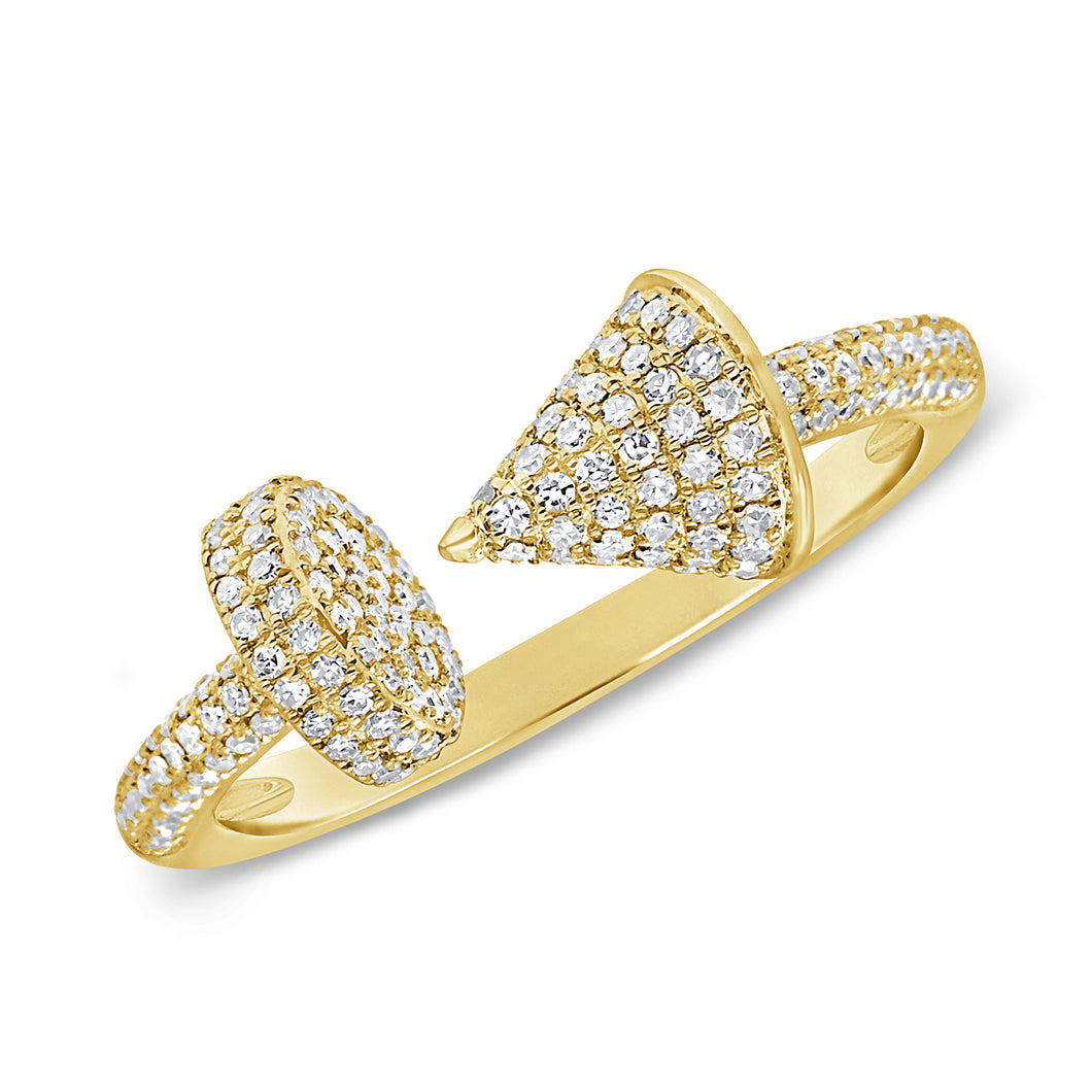 14K Gold Diamond Nail Arrow Ring
