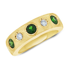Load image into Gallery viewer, 14K Yellow Gold Large Ring with Diamond and Emerald
