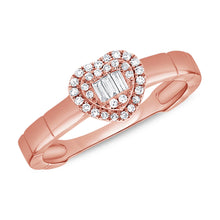 Load image into Gallery viewer, 14K Gold Diamond and Baguette Heart Ring
