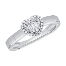 Load image into Gallery viewer, 14K Gold Diamond and Baguette Heart Ring
