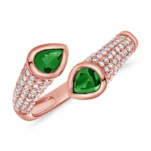 Load image into Gallery viewer, 14K Gold Diamond and Emerald Wrap Ring
