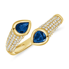 Load image into Gallery viewer, 14K Gold Diamond and Sapphire Wrap Ring
