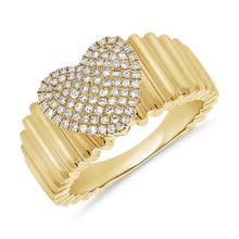 Load image into Gallery viewer, 14K Yellow Gold Fluted Diamond Heart Ring

