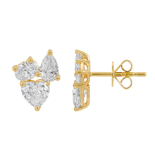 Load image into Gallery viewer, 14K Yellow Gold Lab Grown Diamond Cluster Studs
