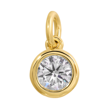 Load image into Gallery viewer, 14K Yellow Gold Round .5ct Lab Grown Bezel Charm
