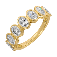Load image into Gallery viewer, 14K Yellow Gold Bezel Oval Lab Grown Diamond Ring

