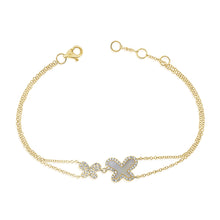 Load image into Gallery viewer, 14k Yellow Gold Diamond Mother of Pearl Butterfly Bracelet
