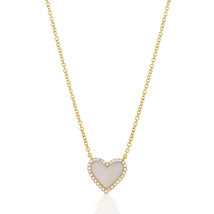 14K Gold Medium Mother of Pearl Heart