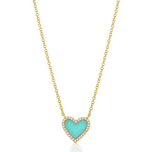Load image into Gallery viewer, 14K Gold Medium Turquoise Heart
