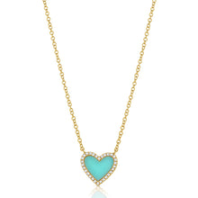Load image into Gallery viewer, 14K Gold Medium Turquoise Heart
