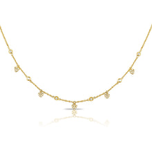 Load image into Gallery viewer, 14K Yellow Gold Diamond Heart Charms Necklace
