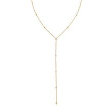 Load image into Gallery viewer, 14K Yellow Gold Diamond Pear Bezel Lariat Necklace
